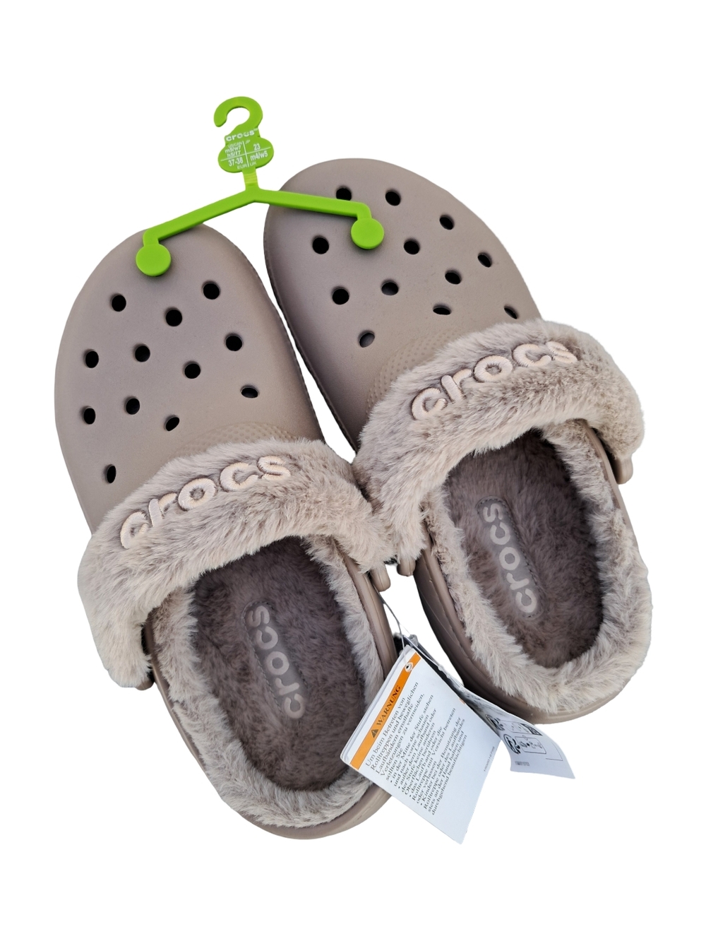 CROCS Womens Classic Fuzz Lined Clog Sandstone New Size 7